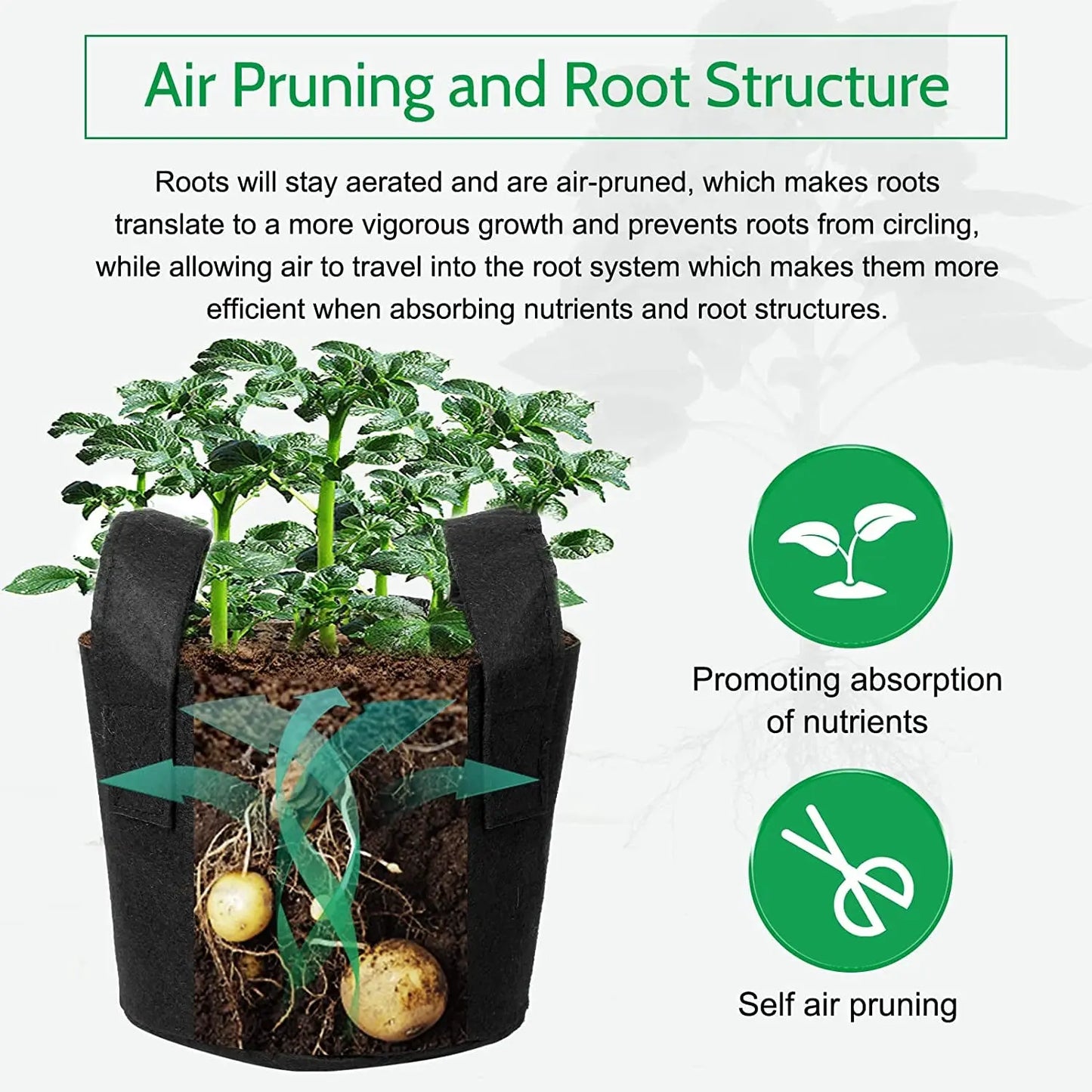24-Pack 7 Gallon Nonwoven Grow Bags, Plant Grow Bags,Heavy Duty Aeration Fabric Pots with Durable Handles, Come with 24 Pcs Plant Labels