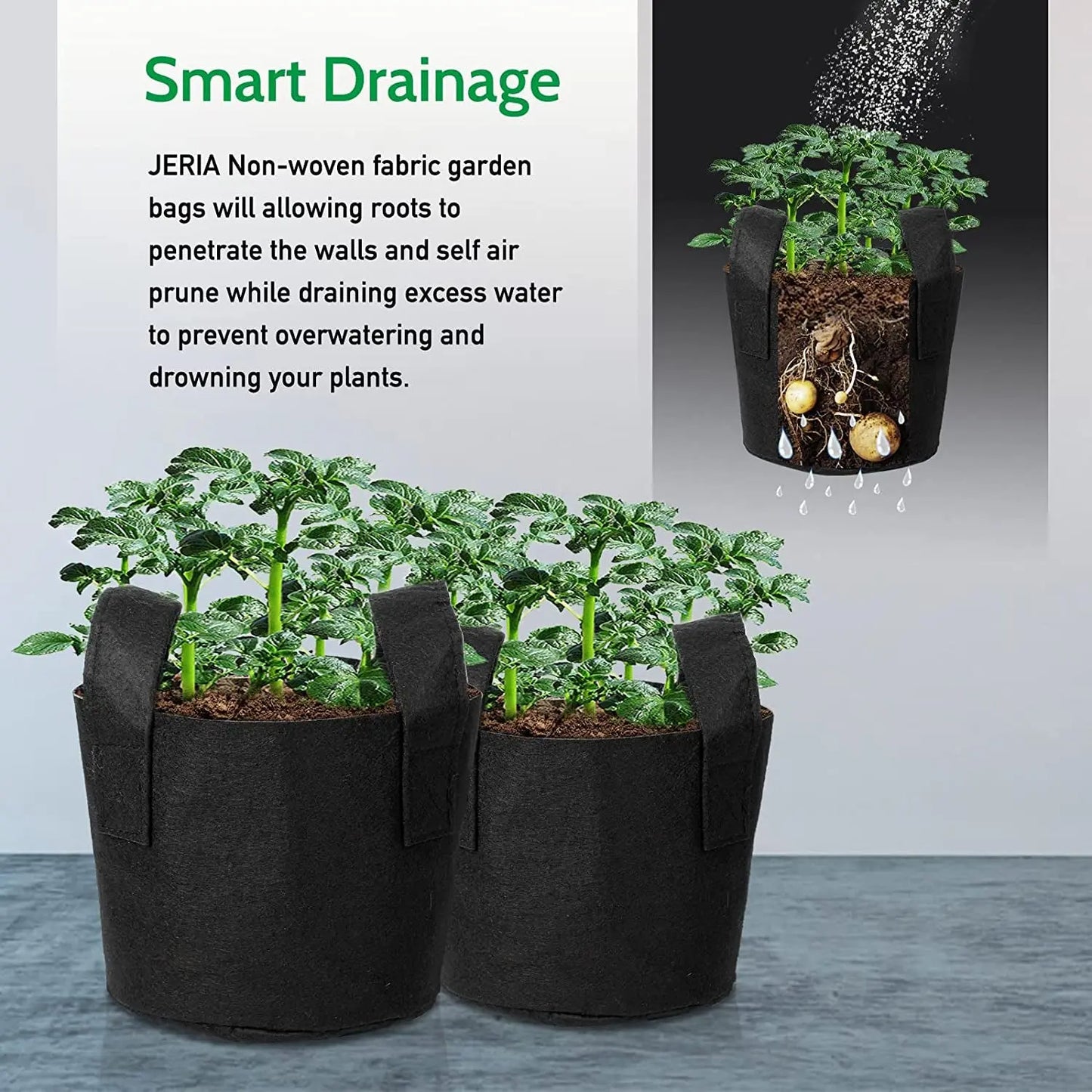24-Pack 7 Gallon Nonwoven Grow Bags, Plant Grow Bags,Heavy Duty Aeration Fabric Pots with Durable Handles, Come with 24 Pcs Plant Labels