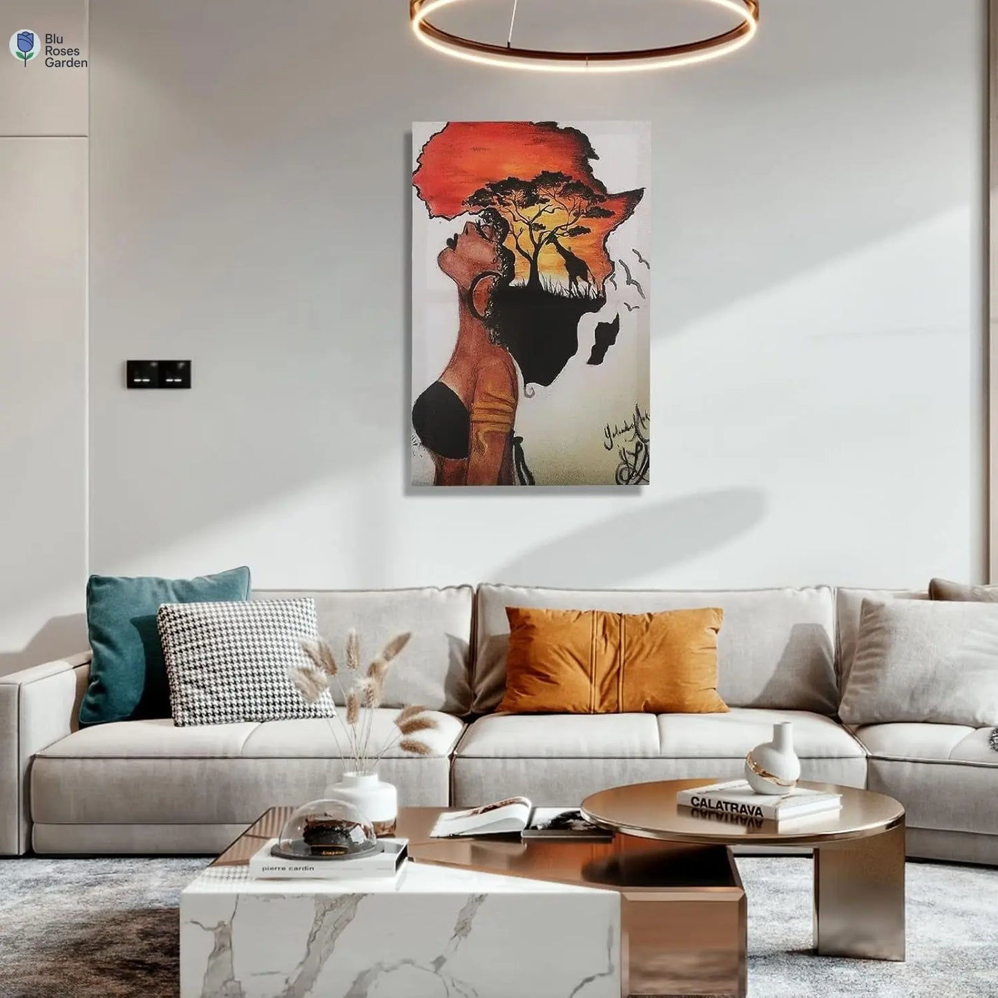 Framed African American Wall Art,Black Girl Wall Art,African Decor,Black Girl Canvas Paintings,Pictures for Living Room Wall Decoration 16"Wx 24"H.