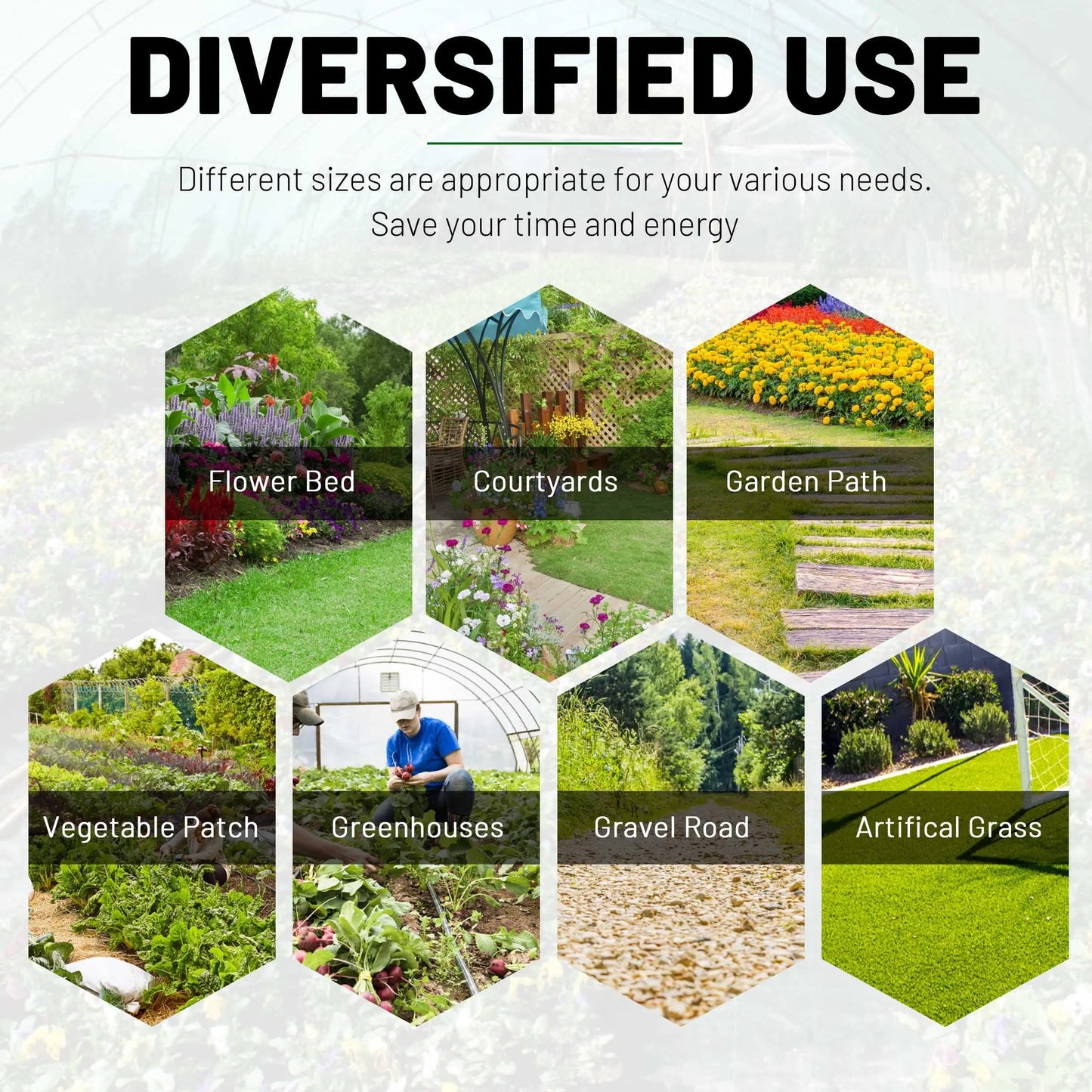 ZJIA 3FT x 50FT Weed Barrier Landscape Fabric 3.2oz Premium Heavy Duty with High Water Permeability and Breathability Woven Geotextile Fabric for Underlayment - π Blu Rose's Garden LLC π