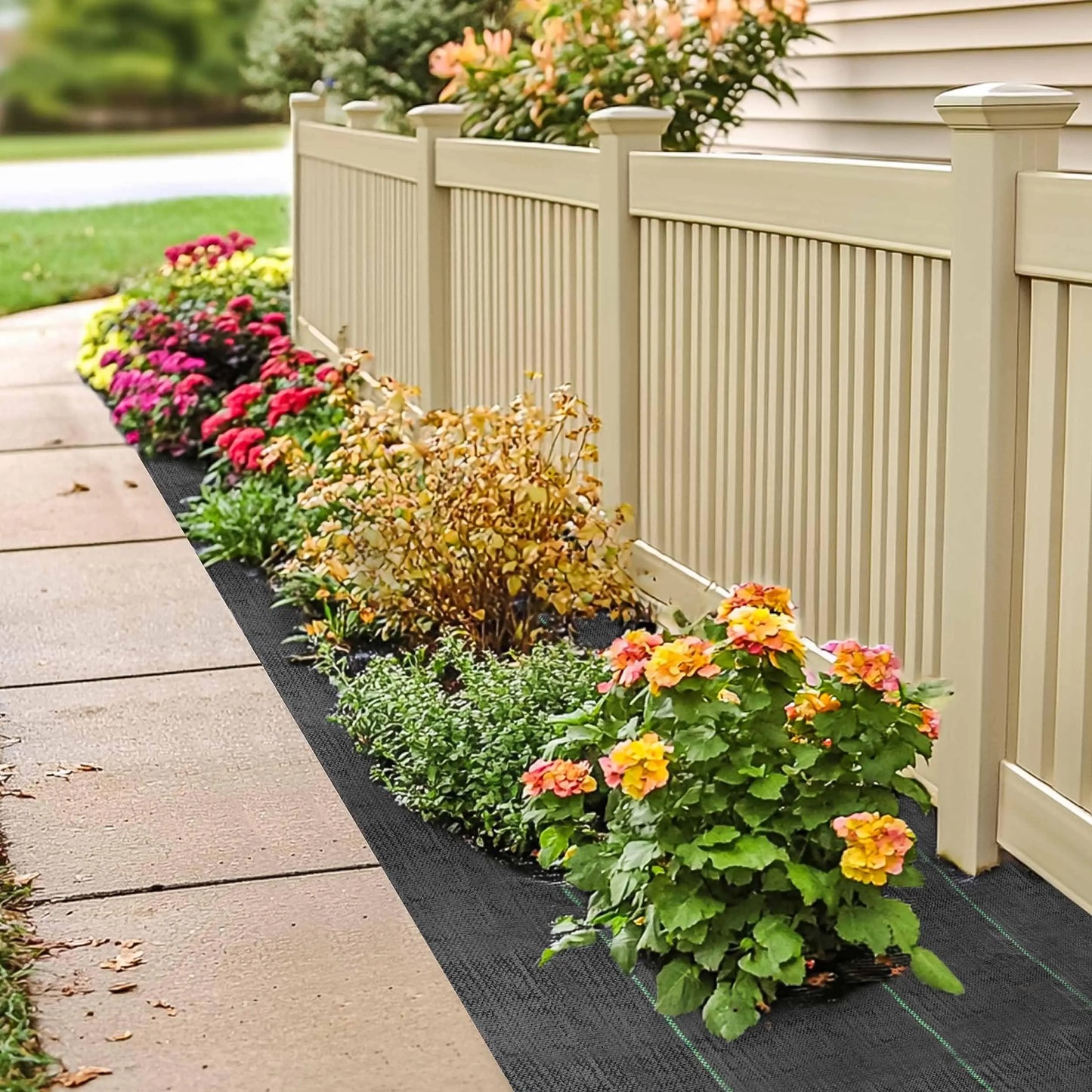 ZJIA 3FT x 50FT Weed Barrier Landscape Fabric 3.2oz Premium Heavy Duty with High Water Permeability and Breathability Woven Geotextile Fabric for Underlayment - π Blu Rose's Garden LLC π