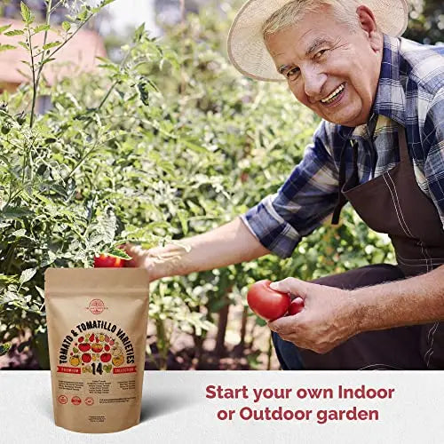 14 Rare Tomato & Tomatillo Garden Seeds Variety Pack for Planting Outdoors & Indoor Home Gardening 800+ Non-GMO Heirloom Tomato & Tomatillo Seeds: Beefsteak, Roma, Pear, Thai, Cherry Tomatoes & More - 💙 Blu Rose's Garden LLC 💙