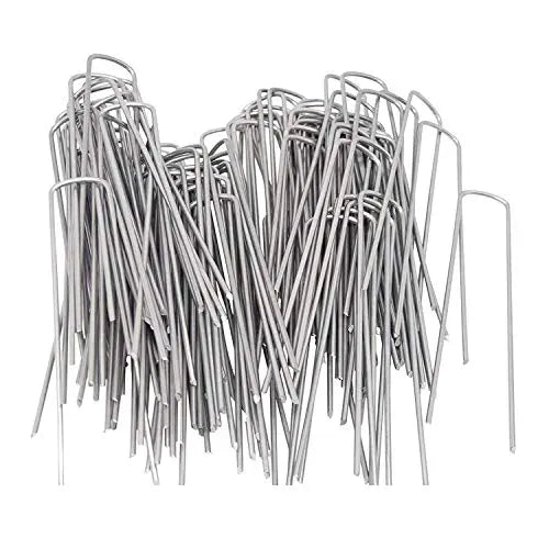 AAGUT Garden Stakes Pins, Landscape Staples 200 Pack 6 Inch 11-Gauge Galvanized Lawn Stake for Dog Fence, Weed Barrier Fabric, Ground Cover, Irrigation Tubing Soaker Hose, Chicken Wire - π Blu Rose's Garden LLC π