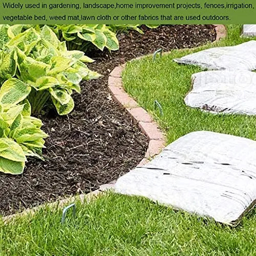 AAGUT Garden Stakes Pins, Landscape Staples 200 Pack 6 Inch 11-Gauge Galvanized Lawn Stake for Dog Fence, Weed Barrier Fabric, Ground Cover, Irrigation Tubing Soaker Hose, Chicken Wire - π Blu Rose's Garden LLC π