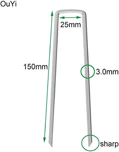AAGUT Garden Stakes Pins, Landscape Staples 200 Pack 6 Inch 11-Gauge Galvanized Lawn Stake for Dog Fence, Weed Barrier Fabric, Ground Cover, Irrigation Tubing Soaker Hose, Chicken Wire - π Blu Rose's Garden LLC π