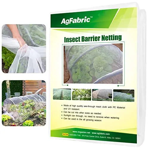 Agfabric Garden Netting 16'x30' Insect Pest Barrier Bird Netting for Garden Protection,Row Cover Mesh Netting for Vegetables Fruit Trees and Plants,White - π Blu Rose's Garden LLC π