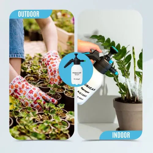 AGRICAS 0.5 Gallon Hand Pump Sprayer, 2L Garden Sprayer, Pressure Weed Sprayer, Handheld Pump Mister, Adjustable Nozzle, Lawn and Garden Care, Watering, Outdoor and Auto - Multi-Purpose - π Blu Rose's Garden LLC π