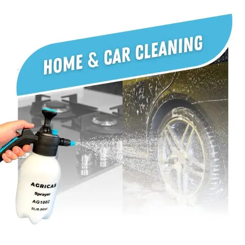 AGRICAS 0.5 Gallon Hand Pump Sprayer, 2L Garden Sprayer, Pressure Weed Sprayer, Handheld Pump Mister, Adjustable Nozzle, Lawn and Garden Care, Watering, Outdoor and Auto - Multi-Purpose - π Blu Rose's Garden LLC π