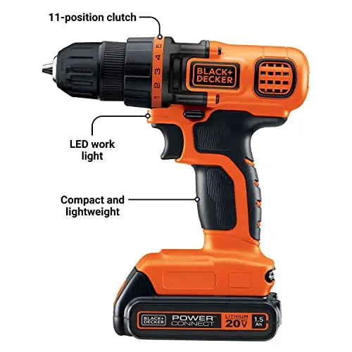 BLACK+DECKER 20V MAX* POWERCONNECT Cordless Drill/Driver + 44 pc. Home Project Kit (LDX50PK) - π Blu Rose's Garden LLC π