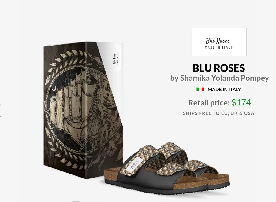 Blu Roses Black and Gold Custom Stripe Sandal - π Blu Rose's Garden LLC π