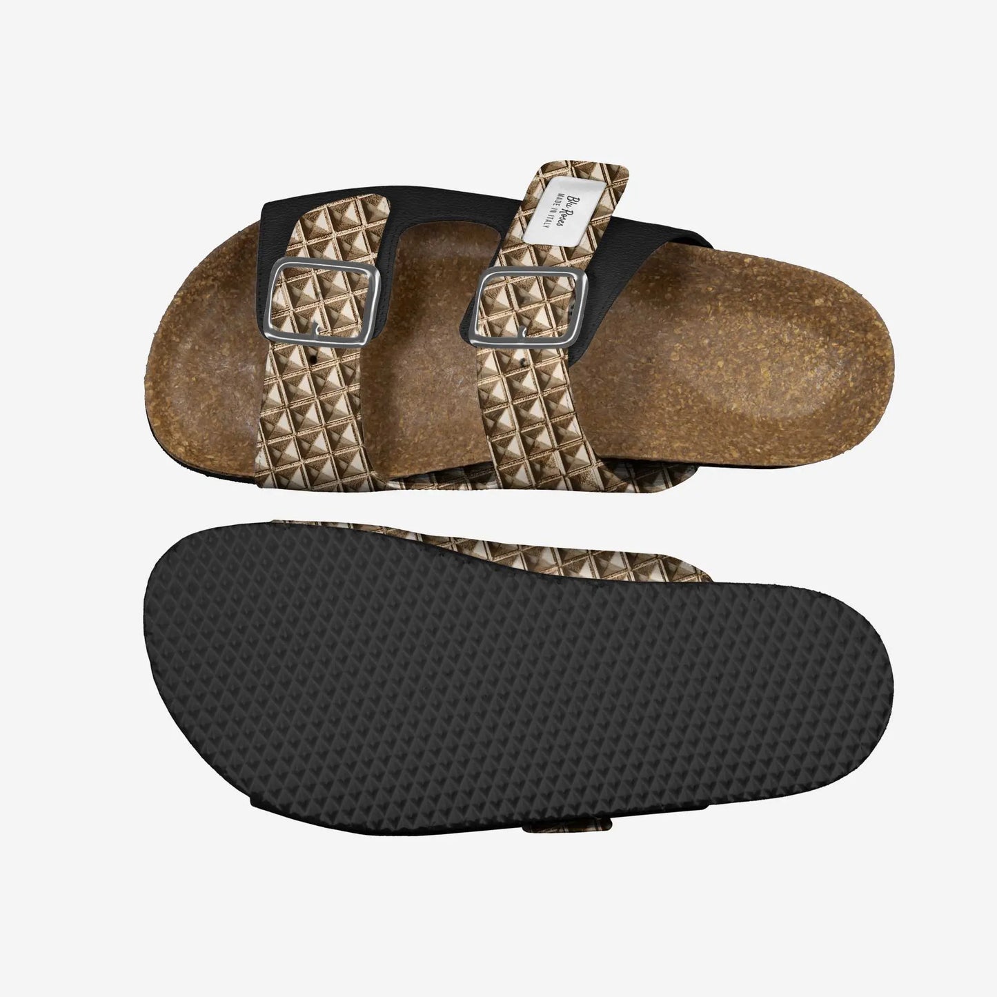 Blu Roses Black and Gold Custom Stripe Sandal - π Blu Rose's Garden LLC π
