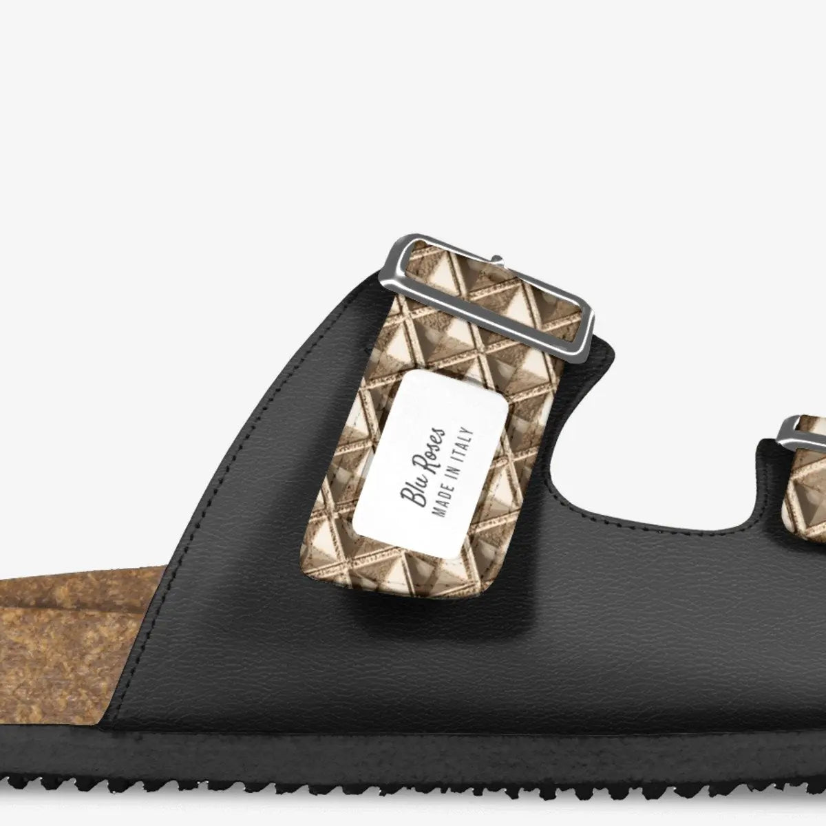 Blu Roses Black and Gold Custom Stripe Sandal - π Blu Rose's Garden LLC π