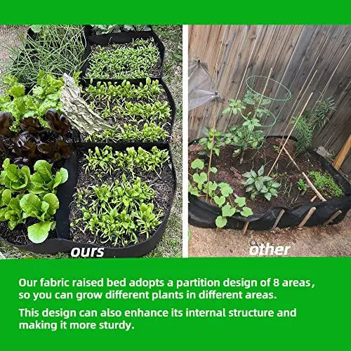 CJGQ Fabric Raised Garden Bed 6x3x1ft Garden Grow Bed Bags for Growing Herbs, Flowers and Vegetables 128 Gallon - π Blu Rose's Garden LLC π
