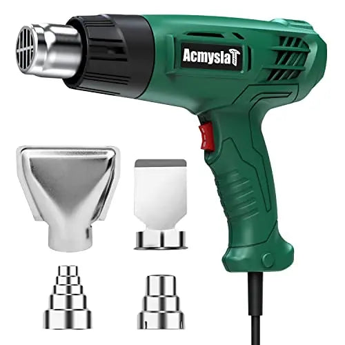 Heat Gun, 1800W Heavy Duty Hot Air Gun Kit Dual Temperature Settings 572β~932β (300β-500β), Durable&Overload Protection, with 4 Nozzles for Crafts, Shrink Wrapping/Tubing, Paint Removing, Epoxy Resin - π Blu Rose's Garden LLC π
