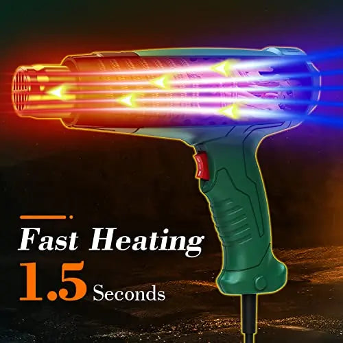 Heat Gun, 1800W Heavy Duty Hot Air Gun Kit Dual Temperature Settings 572β~932β (300β-500β), Durable&Overload Protection, with 4 Nozzles for Crafts, Shrink Wrapping/Tubing, Paint Removing, Epoxy Resin - π Blu Rose's Garden LLC π