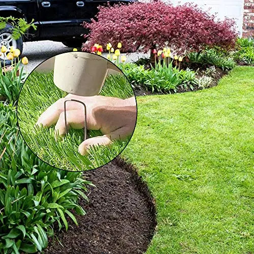 HongWay 120 Pack Landscape Staples 6 Inches 11 Gauge Stakes, Galvanized Garden Stakes U-Shaped Pins and Landscaping Staples for Sod Anchoring Landscape Fabric Irrigation Tubing - π Blu Rose's Garden LLC π
