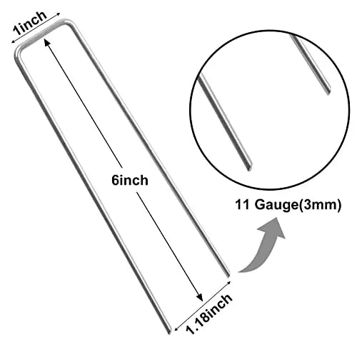 HongWay 120 Pack Landscape Staples 6 Inches 11 Gauge Stakes, Galvanized Garden Stakes U-Shaped Pins and Landscaping Staples for Sod Anchoring Landscape Fabric Irrigation Tubing - π Blu Rose's Garden LLC π