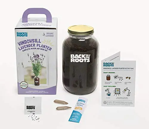 Back to the Roots Lavender Organic Windowsill Planter Kit - Grows Year Round, Includes Everything Needed for Planting - 💙 Blu Rose's Garden LLC 💙