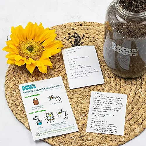 Back to the Roots Sunflower Organic Windowsill Planter Kit - Grows Year Round, Includes Everything Needed for Planting - π Blu Rose's Garden LLC π