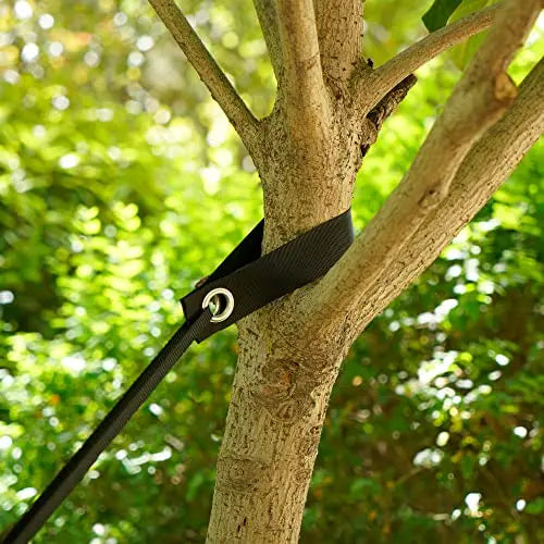 Shitailu Professional Tree Stake Kits for 2 Trees- 6pcs 15.7 Inch Tree Straps + 65.6 Feet Strong Rope for Plant Fix Straight Healthy Growth, Black - 💙 Blu Rose's Garden LLC 💙