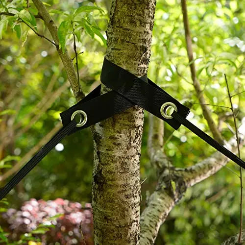 Shitailu Professional Tree Stake Kits for 2 Trees- 6pcs 15.7 Inch Tree Straps + 65.6 Feet Strong Rope for Plant Fix Straight Healthy Growth, Black - 💙 Blu Rose's Garden LLC 💙