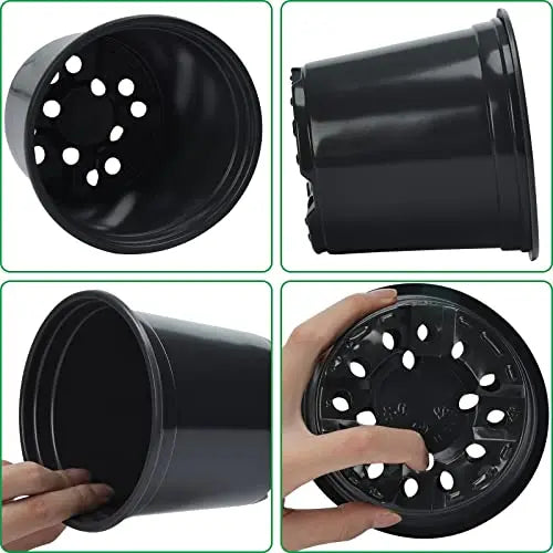 Whonline 40pcs 3/4/5/6 Inch Nursery Pots Variety Pack, Plastic Pots for Plants with Drainage Holes, Black Seedling Pots for Flower, Succulent, Indoor Plants and Outdoor Clearance - 💙 Blu Rose's Garden LLC 💙