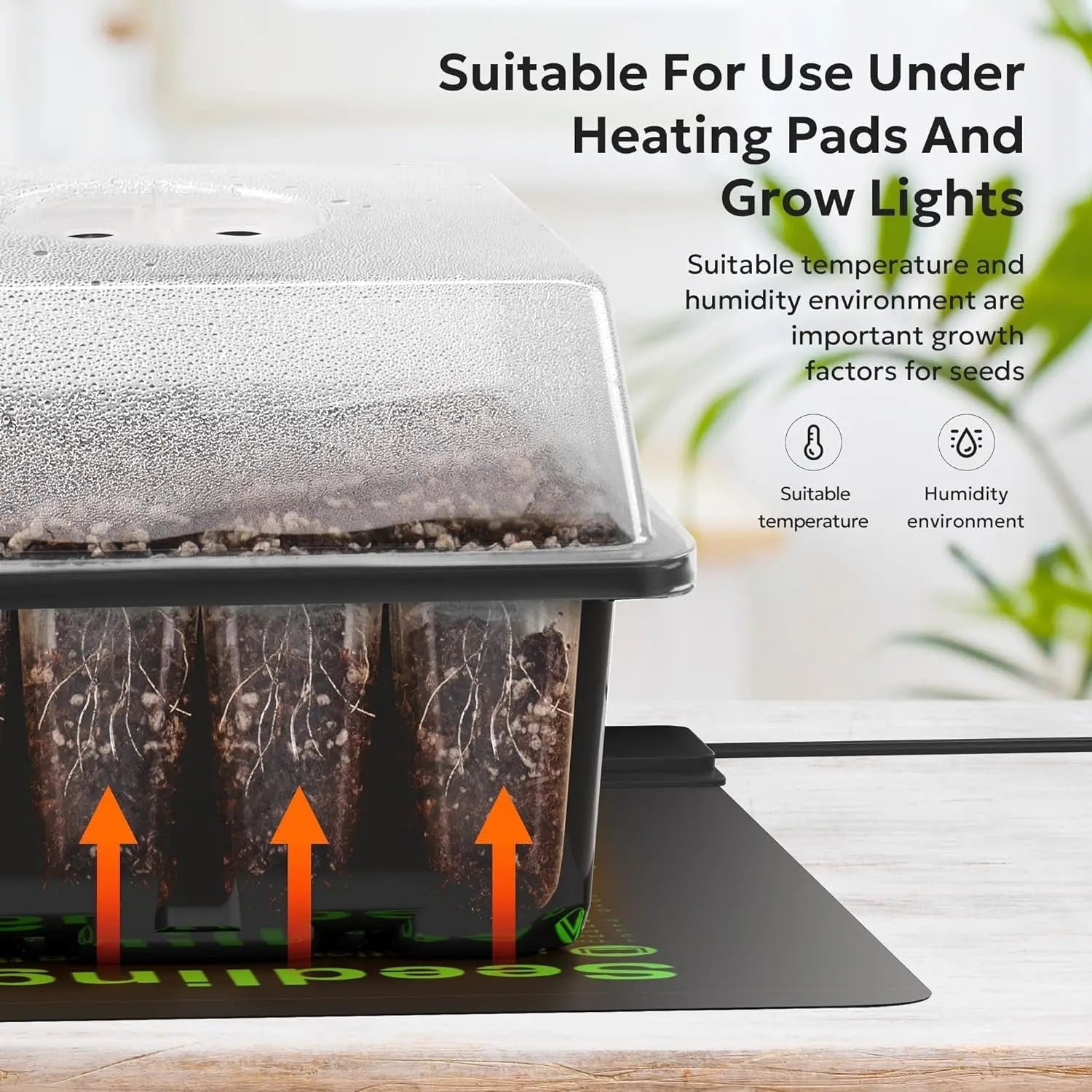 10 Packs Seed Starter Tray Seed Starter Kit with Humidity Dome (120 Cells Total Tray) Seed Starting Trays Plant Starter Kit and Base Mini Greenhouse Germination Kit for Seeds Growing Starting