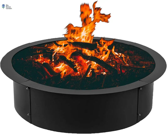 Fire Pit Ring 42-Inch Outer/36-Inch Inner Diameter Fire Pit Insert 2 Mm Thick Heavy Duty Solid Steel Fire Pit Liner DIY Campfire Ring above or In-Ground for Outdoor