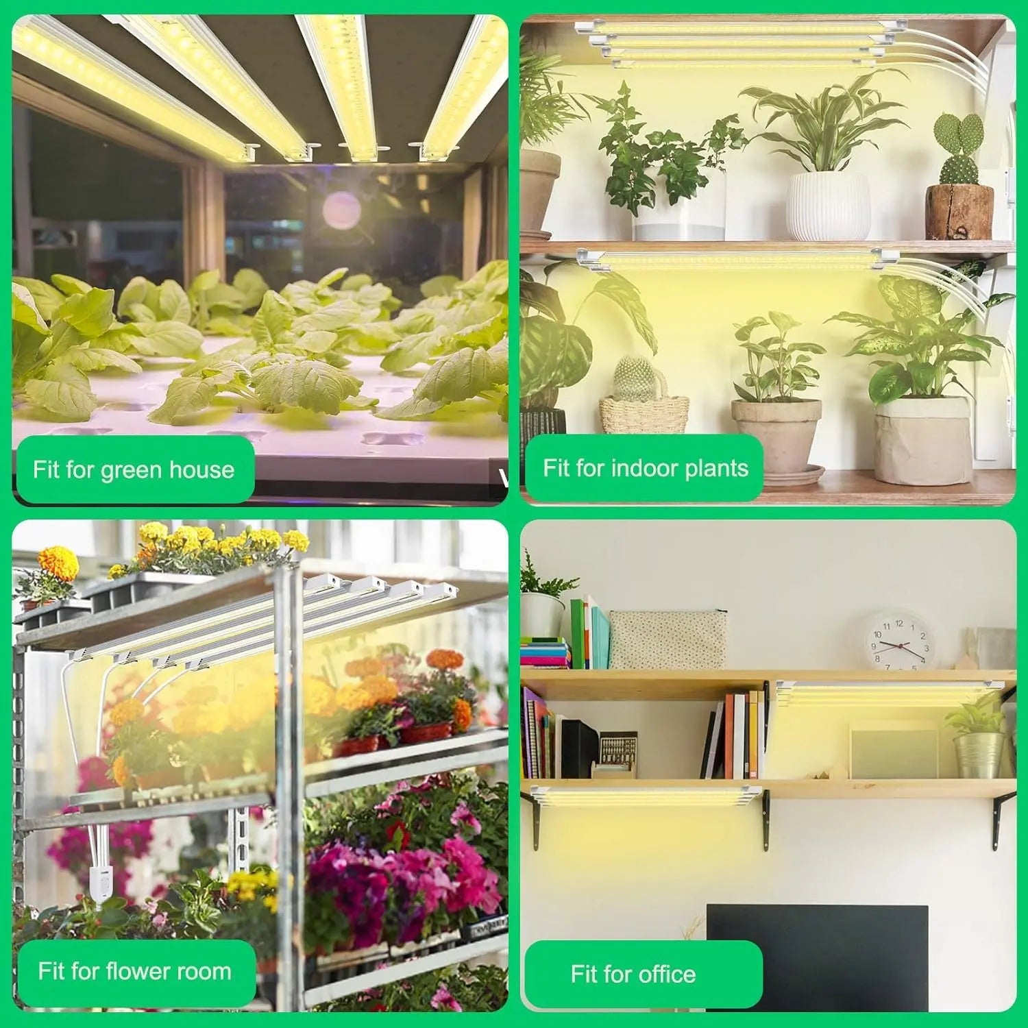 LED Grow Light Strips, Full Spectrum Grow Lights for Indoor Plants with Auto On/Off 3/9/12H Timer, 192 Leds, 10 Dimmable Levels, Sunlike Grow Lamp for Seedling Hydroponics Succulent, Waterproof 4 Pack