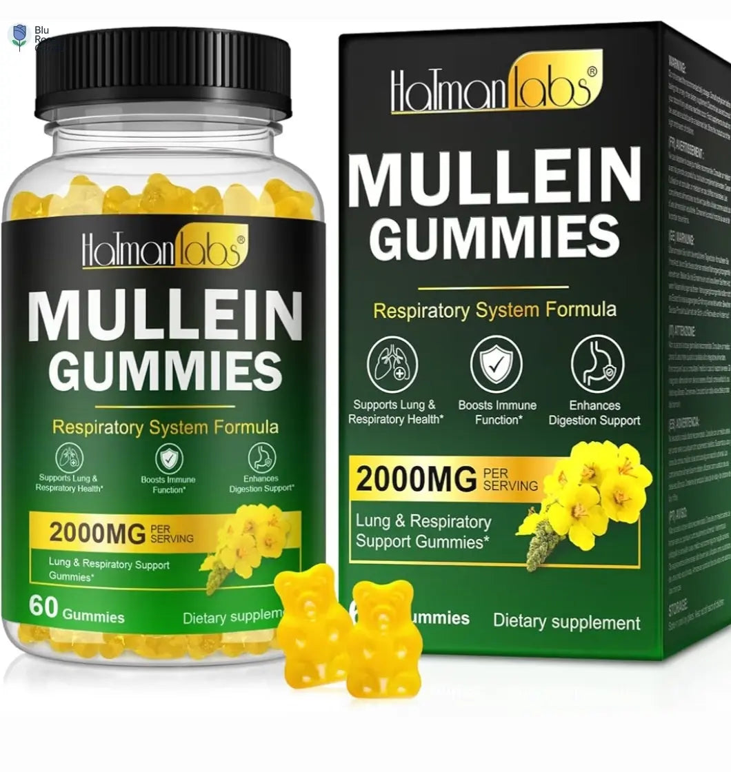 Mullein Gummies - Mullein Leaf Dietary Supplement for Respiratory System, Digestive Support, Immune Booster - Mullein Leaf Extract - 2000Mg, 120 Chewsn 💙 Blu Rose's Garden LLC 💙 💙 Blu Rose's Garden LLC 💙