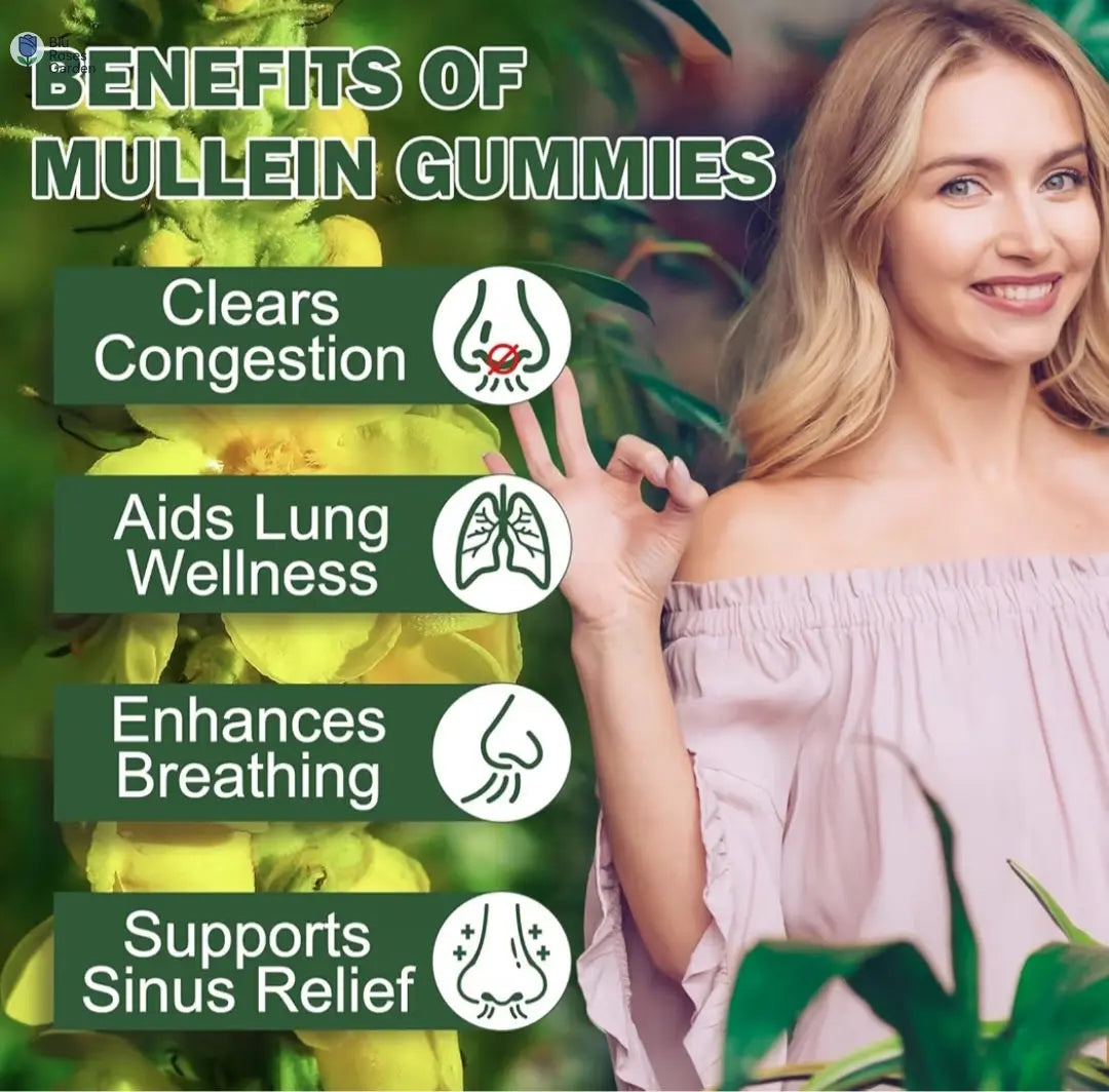 Mullein Gummies - Mullein Leaf Dietary Supplement for Respiratory System, Digestive Support, Immune Booster - Mullein Leaf Extract - 2000Mg, 120 Chewsn 💙 Blu Rose's Garden LLC 💙 💙 Blu Rose's Garden LLC 💙