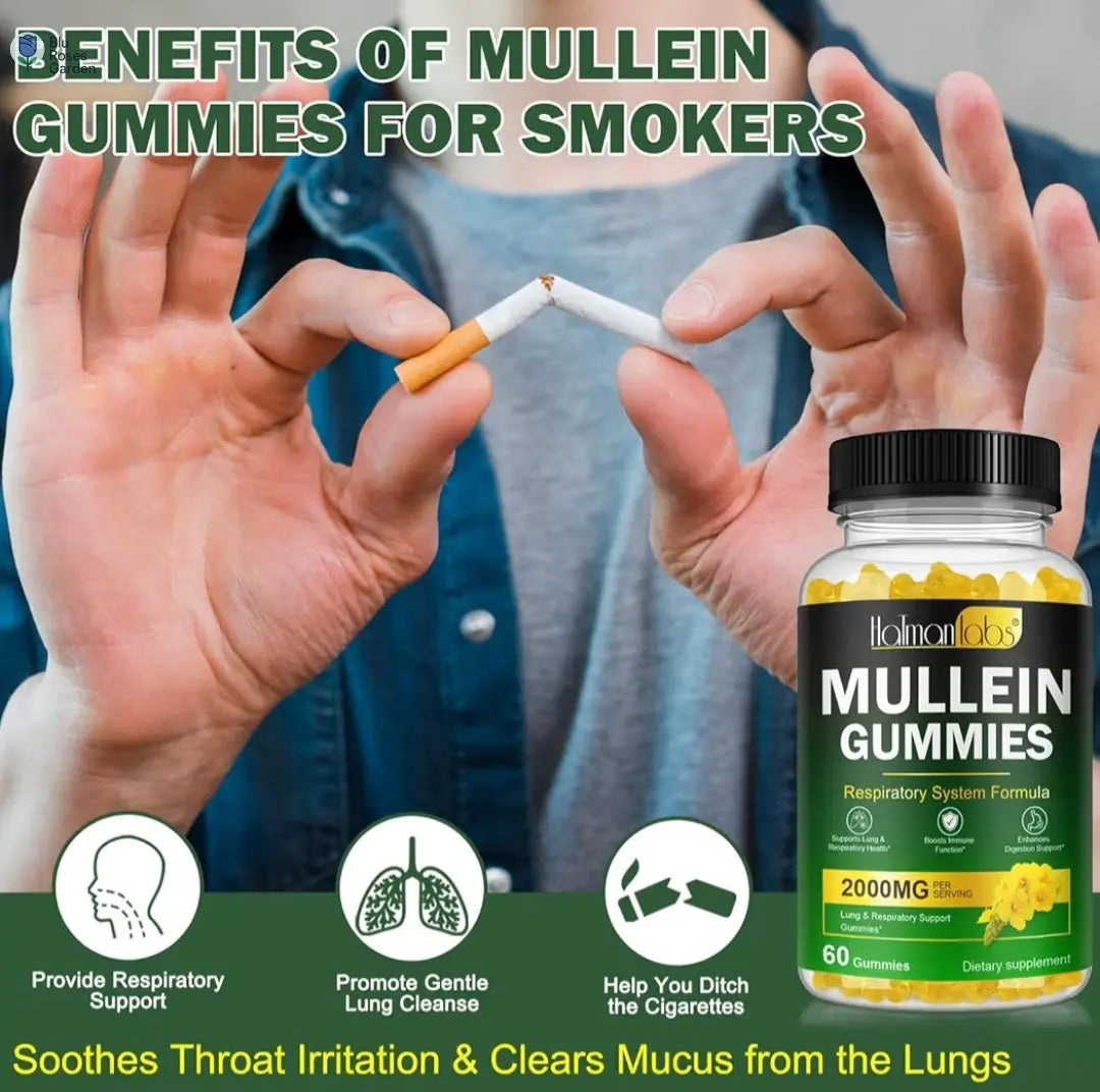 Mullein Gummies - Mullein Leaf Dietary Supplement for Respiratory System, Digestive Support, Immune Booster - Mullein Leaf Extract - 2000Mg, 120 Chewsn 💙 Blu Rose's Garden LLC 💙 💙 Blu Rose's Garden LLC 💙