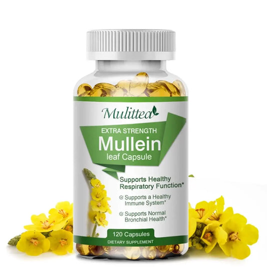 Mullein Leaf Capsules Herbal Supplement Supports Respiratory Function Health,120 Count