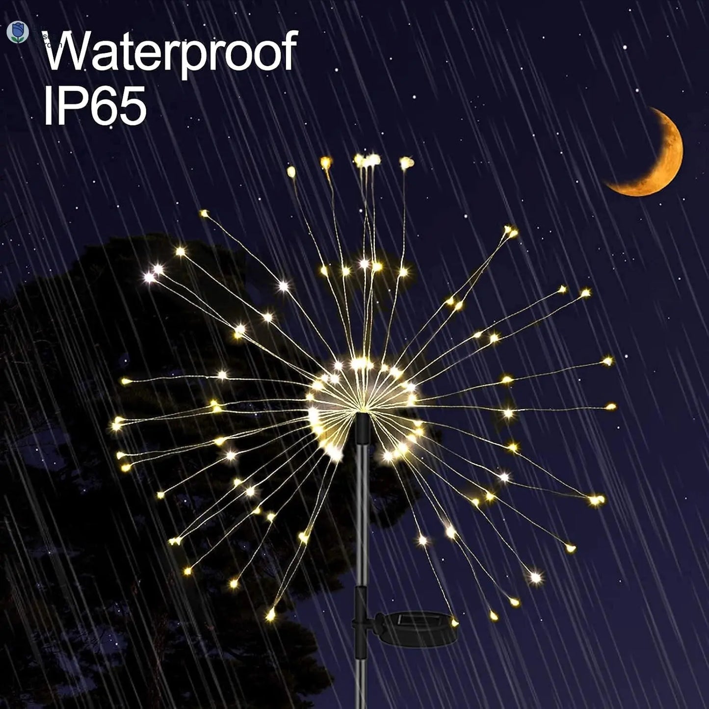 Solar Firework Lights Solar Lights Outdoor Solar Garden Decorative Lights DIY Shape Warm White Waterproof 105 LED String Lights 2 Lighting Modes Stake Lights for Christmas Garden Patio Lawn 2 Pack