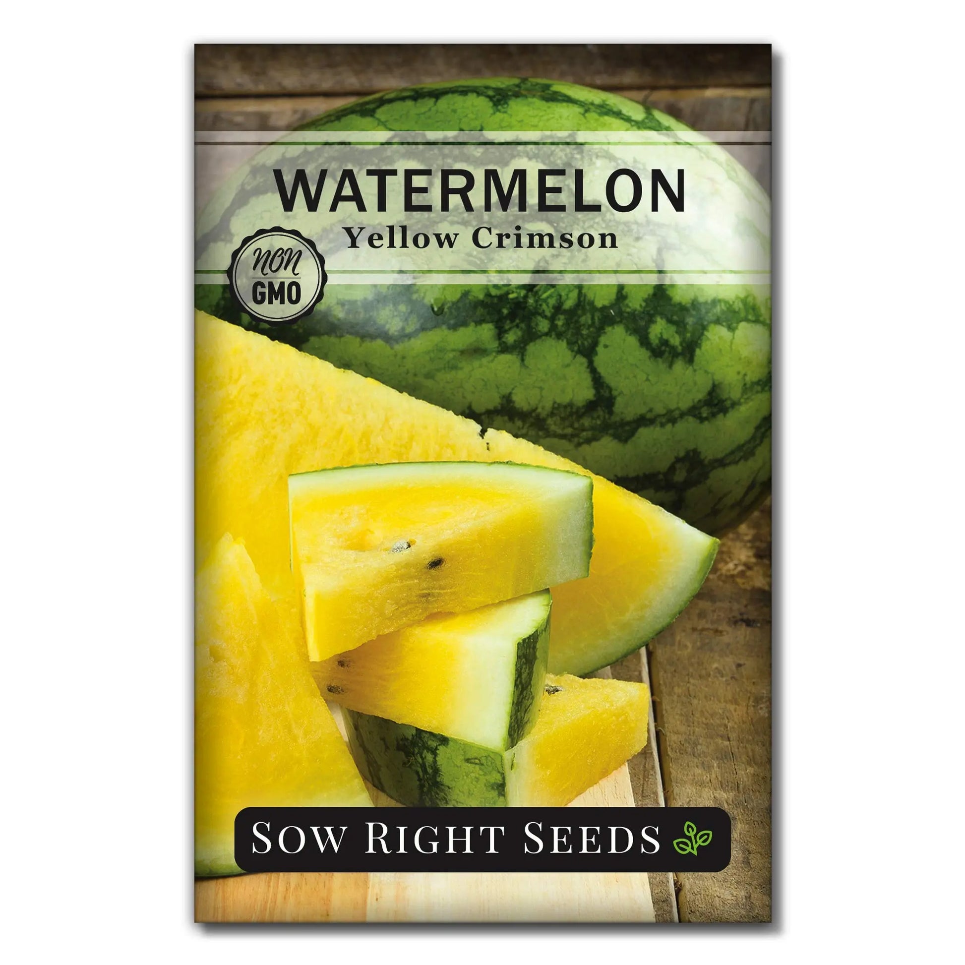 Sow Right Seeds - Yellow Crimson Sweet Watermelon Seed for Planting - Non-GMO Heirloom Packet with Instructions to Plant a Home Vegetable Garden - Rare Yellow Flesh Melon with Sweet Flavor (1) Sow Right Seeds