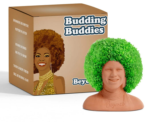 Yonce Singer Artist Funny Pet Planter - Budding Buddies Decorative Pottery Planters - Novelty Gift Terra Cotta – Pet Head, Fun & Easy to Grow - Perfect for Birthday, Christmas & Holiday - 💙 Blu Rose's Garden LLC 💙