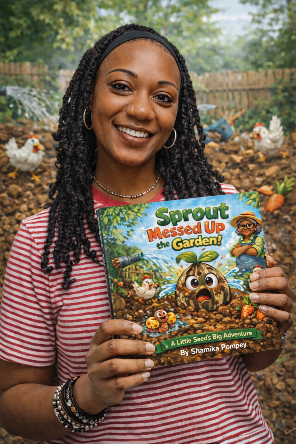 Sprout Messed Up the Garden by Shamika Pompey with Optional Vegetable or Herb Seeds Included 💙 Blu Rose's Garden LLC 💙 💙 Blu Rose's Garden LLC 💙