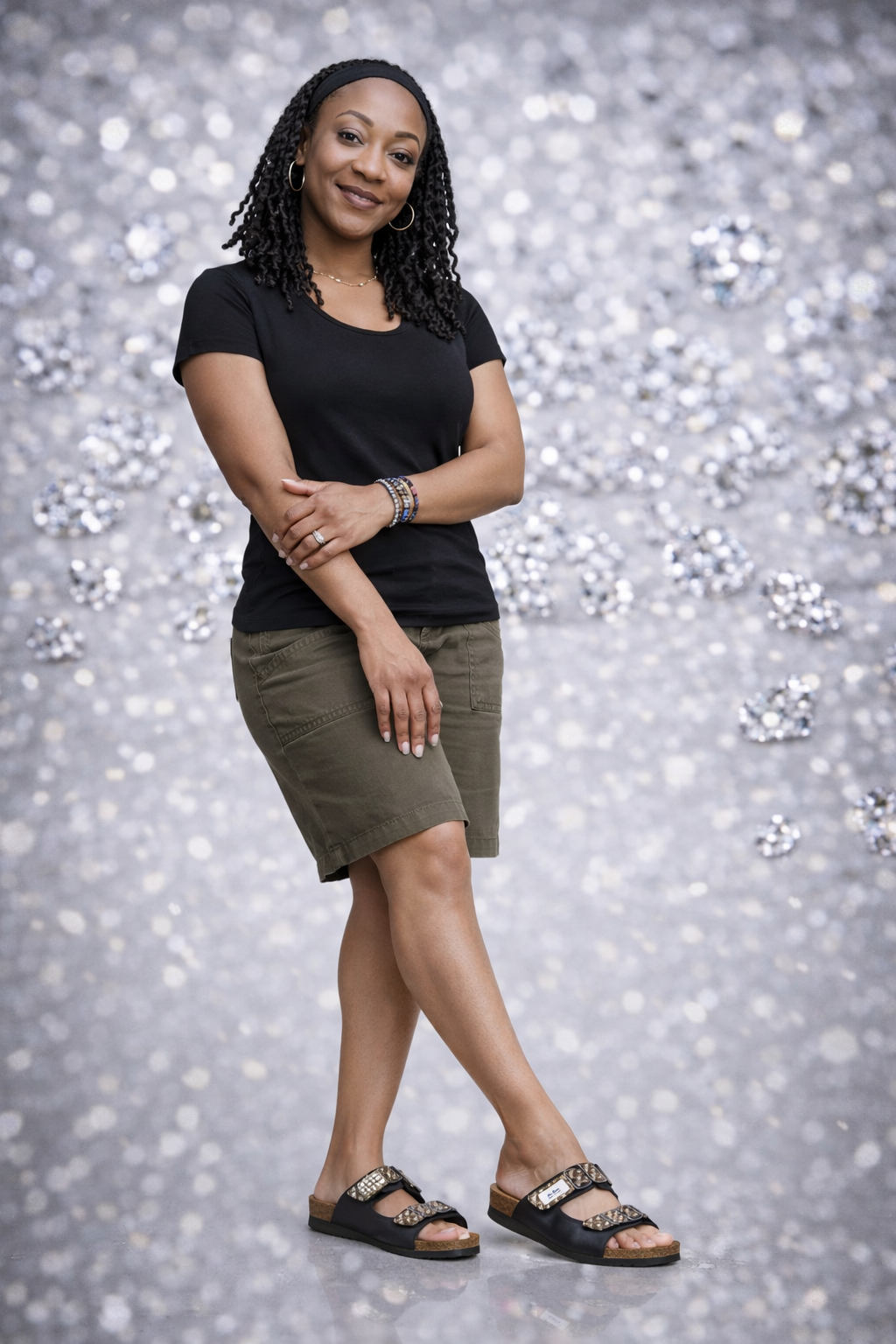 Blu Roses Black and Gold Custom Stripe Sandal 💙 Blu Rose's Garden LLC 💙 💙 Blu Rose's Garden LLC 💙