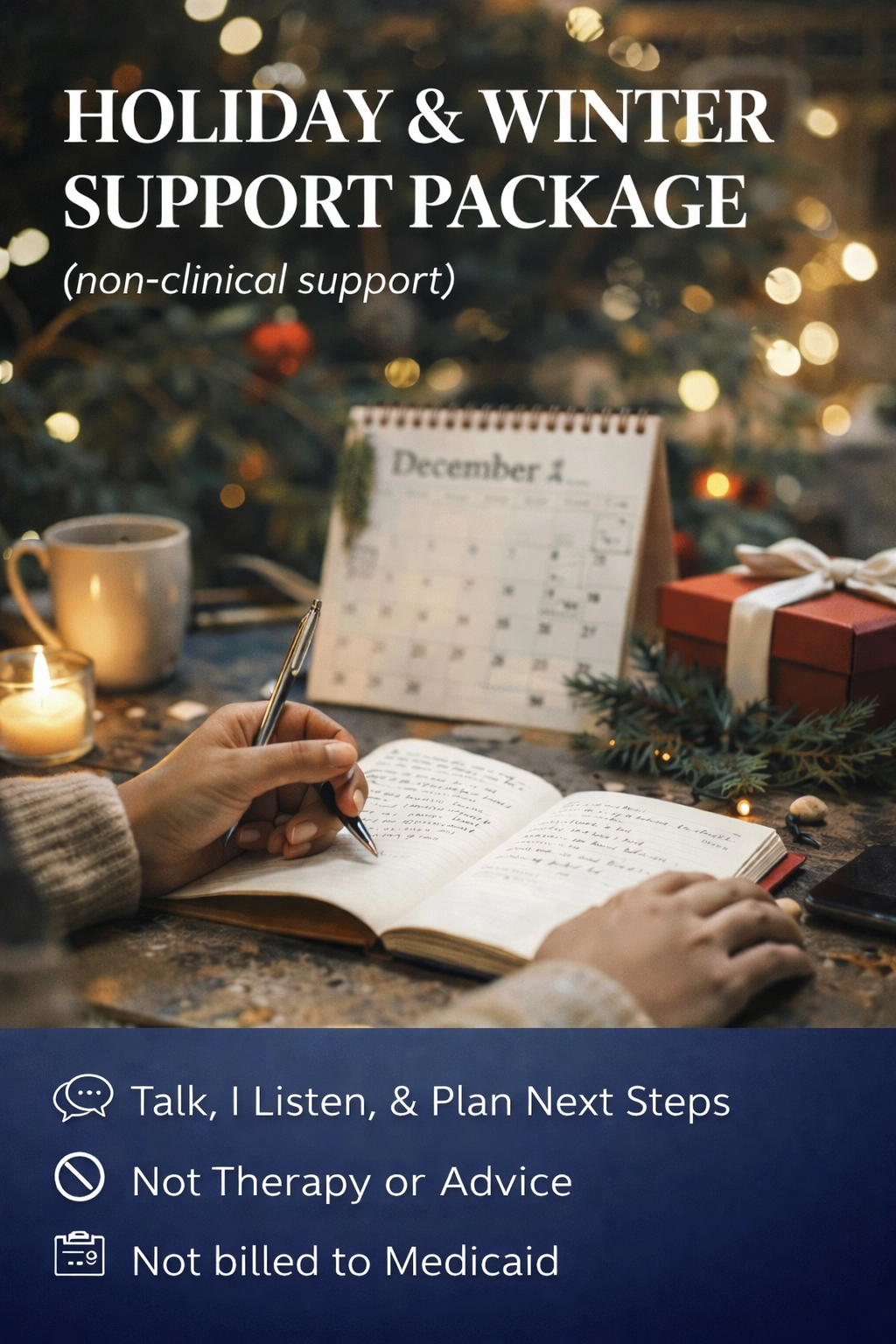 HOLIDAY & WINTER SUPPORT PACKAGE (non-clinical support) 💙 Blu Rose's Garden LLC 💙 💙 Blu Rose's Garden LLC 💙