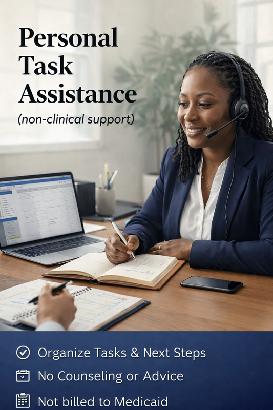 Personal Task Assistance (non-clinical support) 💙 Blu Rose's Garden LLC 💙 💙 Blu Rose's Garden LLC 💙