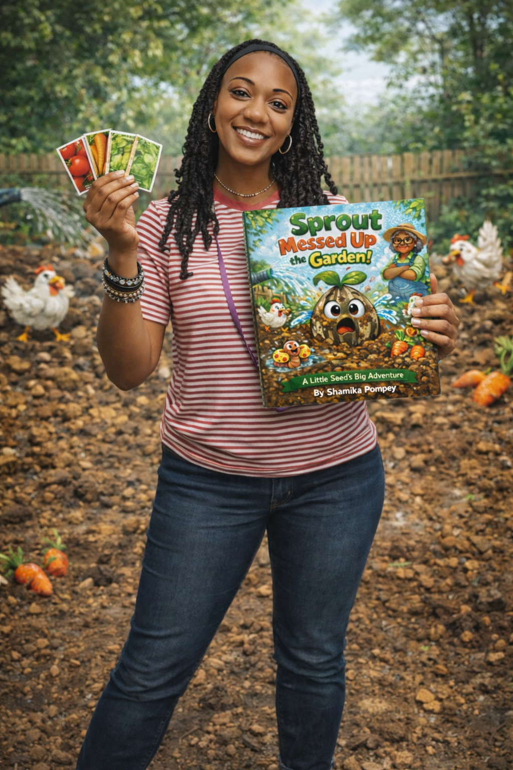 Sprout Messed Up the Garden by Shamika Pompey with Optional Vegetable or Herb Seeds Included 💙 Blu Rose's Garden LLC 💙 💙 Blu Rose's Garden LLC 💙