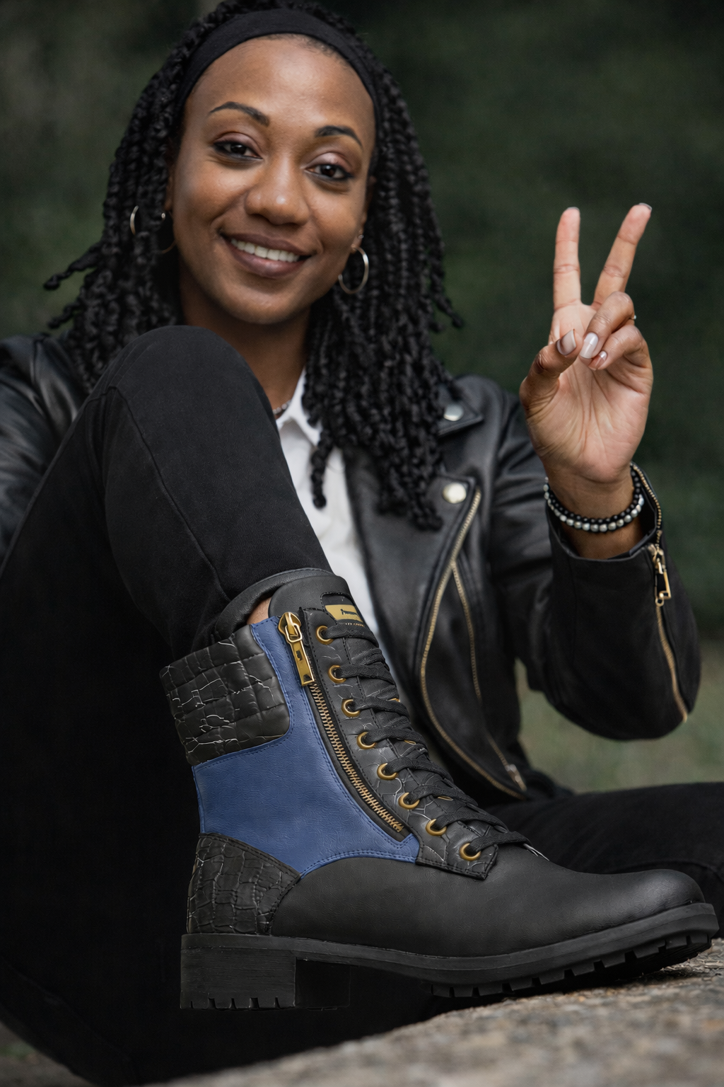 Blu Rose Diva Zip Boot - Handcrafted Italian Leather Boots with Embossed Details, 5 cm Heel 💙 Blu Rose's Garden LLC 💙 💙 Blu Rose's Garden LLC 💙