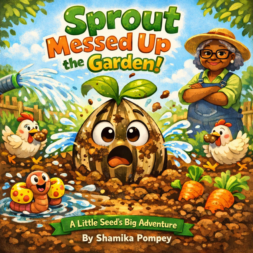 Sprout Messed Up the Garden by Shamika Pompey with Optional Vegetable or Herb Seeds Included 💙 Blu Rose's Garden LLC 💙 💙 Blu Rose's Garden LLC 💙