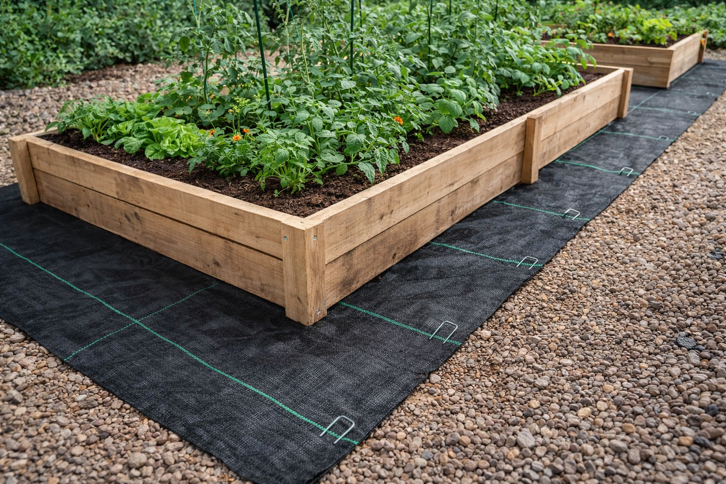Clean Beds Install Bundle | Heavy-Duty Weed Barrier (6FT x 50 FT;3.2oz; 300 sq ft) + Landscape Staples 💙 Blu Rose's Garden LLC 💙 💙 Blu Rose's Garden LLC 💙