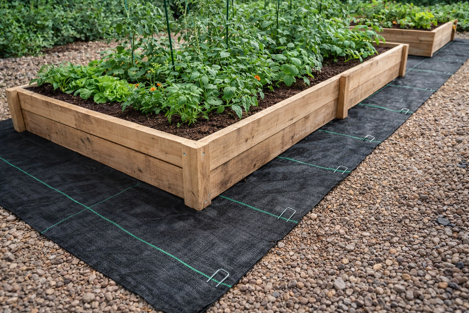 Clean Beds Install Bundle | Heavy-Duty Weed Barrier (6FT x 50 FT;3.2oz; 300 sq ft) + Landscape Staples 💙 Blu Rose's Garden LLC 💙 💙 Blu Rose's Garden LLC 💙