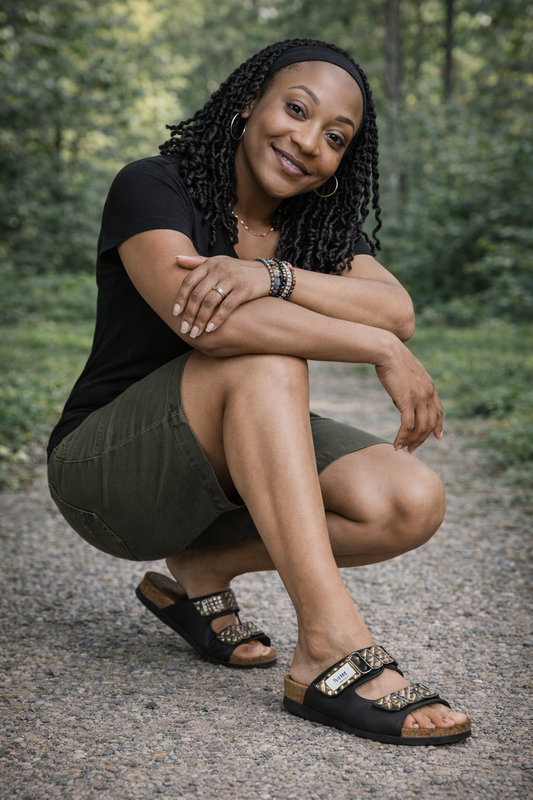 Blu Roses Black and Gold Custom Stripe Sandal 💙 Blu Rose's Garden LLC 💙 💙 Blu Rose's Garden LLC 💙