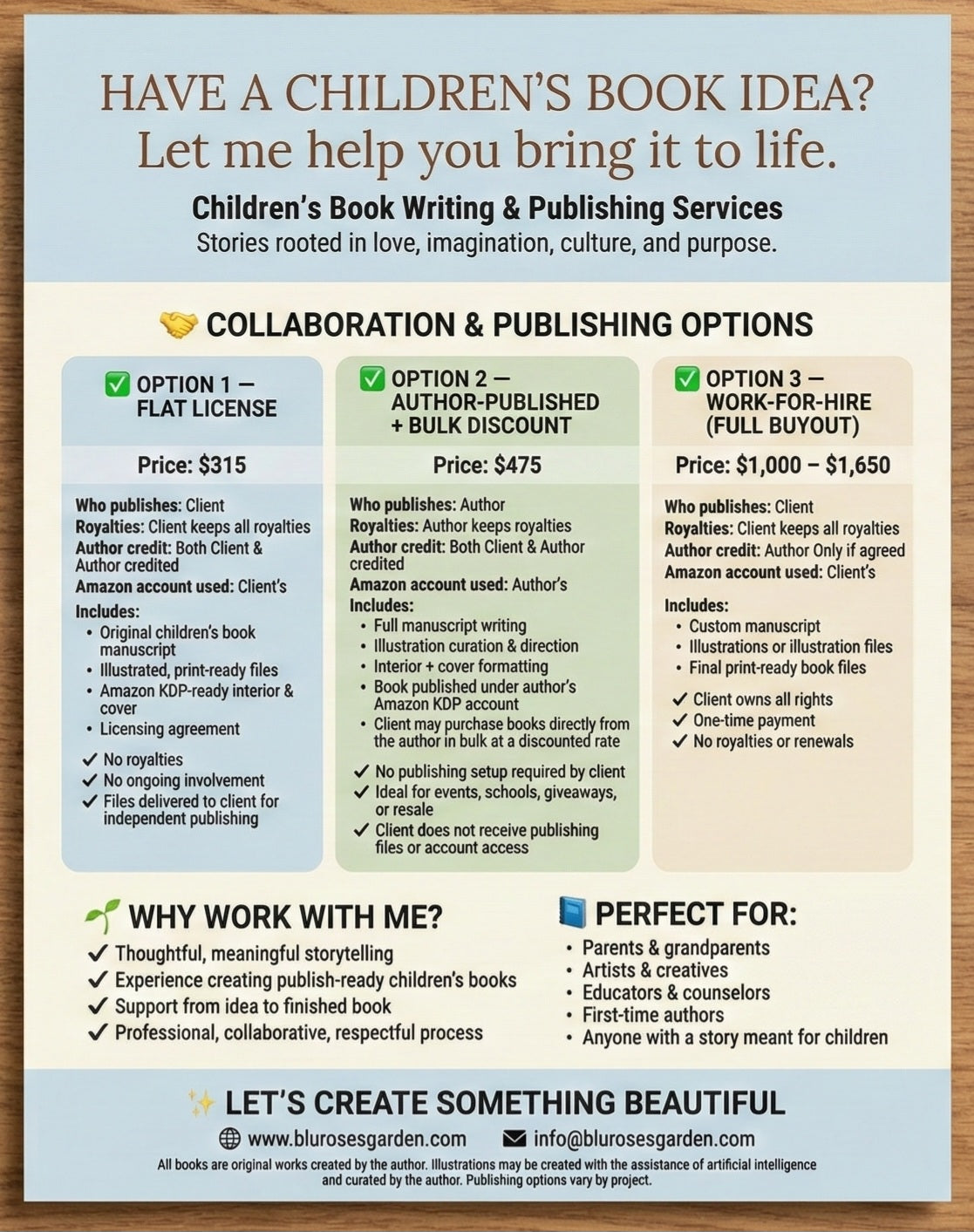 Children’s Book Creation & Publishing Services 💙 Blu Rose's Garden LLC 💙 💙 Blu Rose's Garden LLC 💙