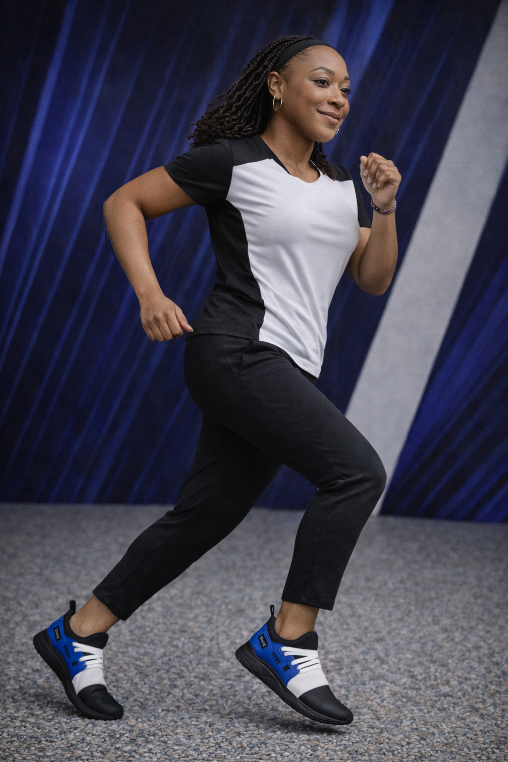 Pompey II Black, White, and Blue Sneakers 💙 Blu Rose's Garden LLC 💙 💙 Blu Rose's Garden LLC 💙