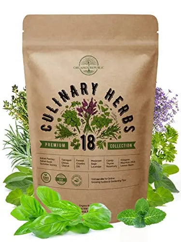 18 Culinary Herbs Seeds Variety Pack - Heirloom, NON-GMO, Herbs Seeds for Planting Outdoor and Indoor - Home Gardening. Over 5000+ seeds including Rosemary, Thyme, Oregano, Mint, Basil, Parsley & More - 💙 Blu Rose's Garden LLC 💙