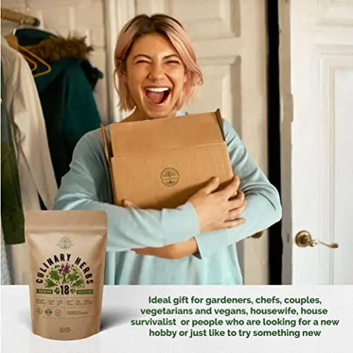 18 Culinary Herbs Seeds Variety Pack - Heirloom, NON-GMO, Herbs Seeds for Planting Outdoor and Indoor - Home Gardening. Over 5000+ seeds including Rosemary, Thyme, Oregano, Mint, Basil, Parsley & More - 💙 Blu Rose's Garden LLC 💙